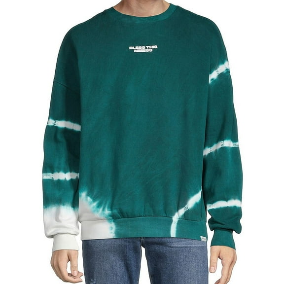 Elevenparis Mens Bless This Mess Sweatshirt, Green, XX-Large