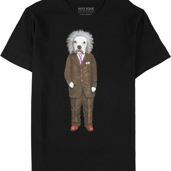 Elevenparis Mens Brain Dog Graphic T-Shirt, Black, Medium