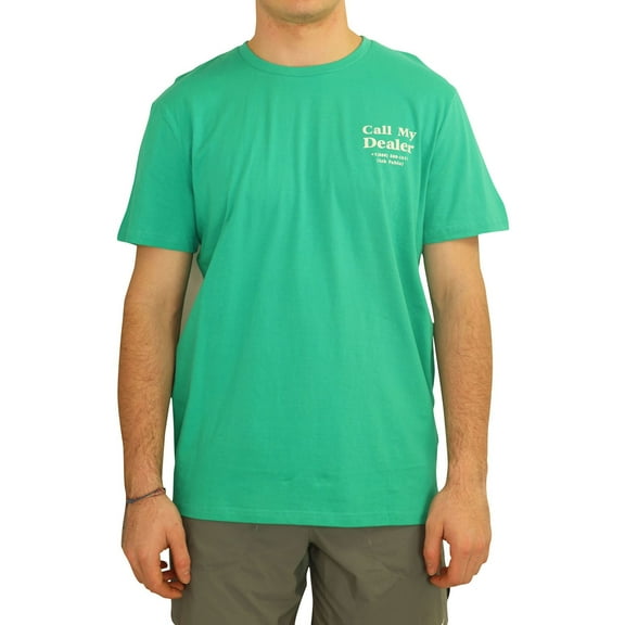 Elevenparis Mens Call My Dealer Graphic T-Shirt, Green, Large