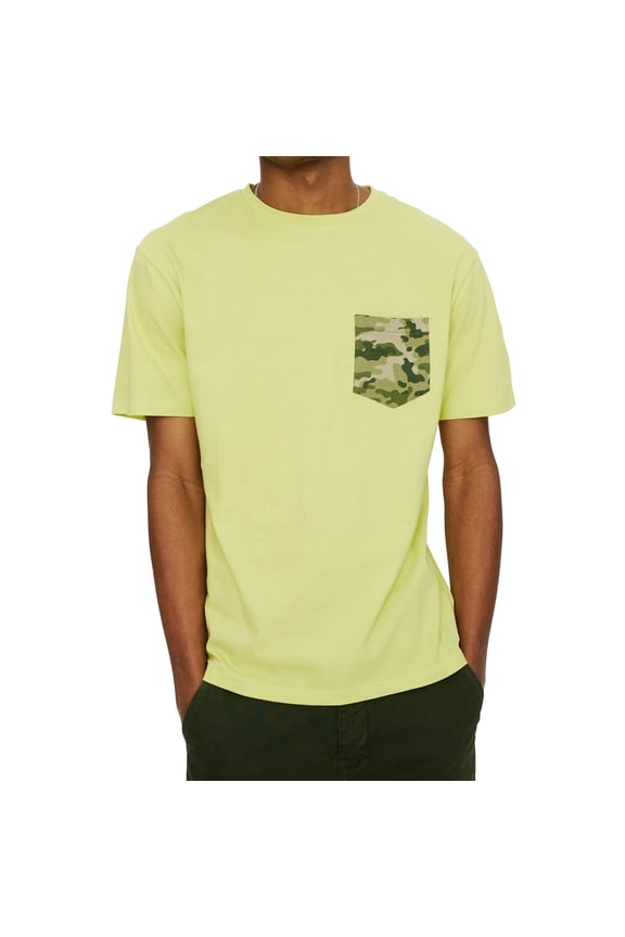 Elevenparis Mens Camo Pocket Basic T-Shirt, Green, Medium
