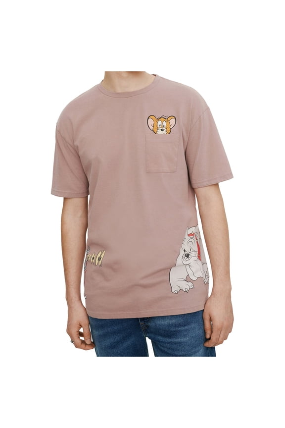 Elevenparis Mens Catch Me If You Can Graphic T-Shirt, Brown, Large