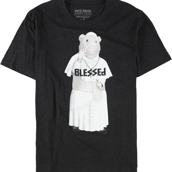 Elevenparis Mens Church Guinea Pig Graphic T-Shirt, Black, Large