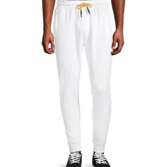 Elevenparis Mens Drawstring Casual Jogger Pants, White, XX-Large