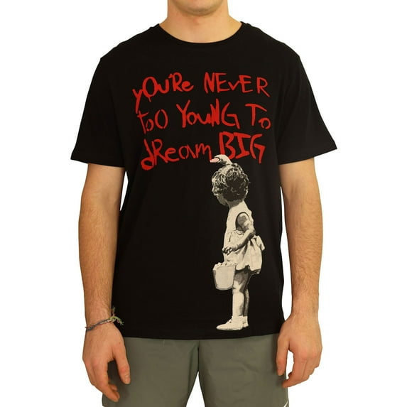 Elevenparis Mens Dream Big Graphic T-Shirt, Black, Large