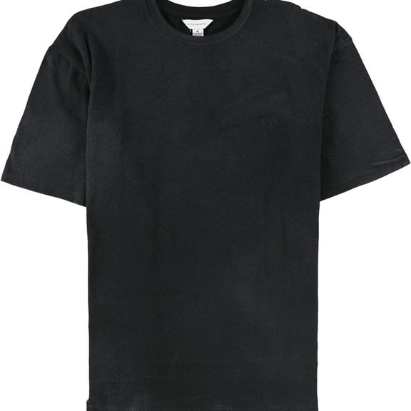 Elevenparis Mens Embroidered Logo Embellished T-Shirt, Black, Large