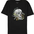 thumbnail image 1 of Elevenparis Mens Flowers & Skull Graphic T-Shirt, Black, X-Large, 1 of 2