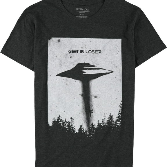 Elevenparis Mens Get In Loser Graphic T-Shirt, Grey, Small