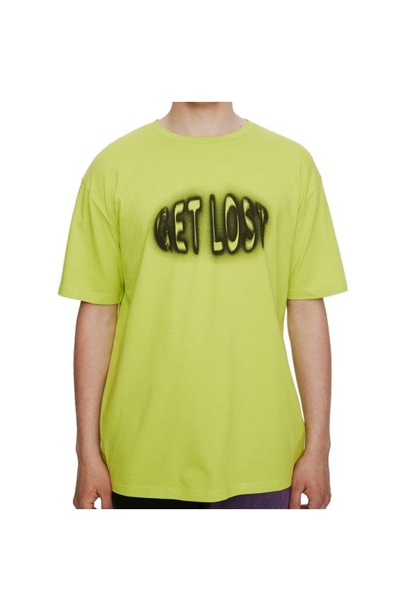 Elevenparis Mens Get Lost Graphic T-Shirt, Green, Large