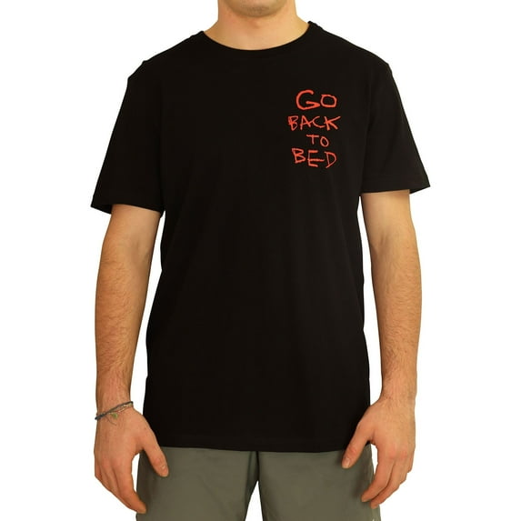 Elevenparis Mens Go Back To Bed Graphic T-Shirt, Black, Small