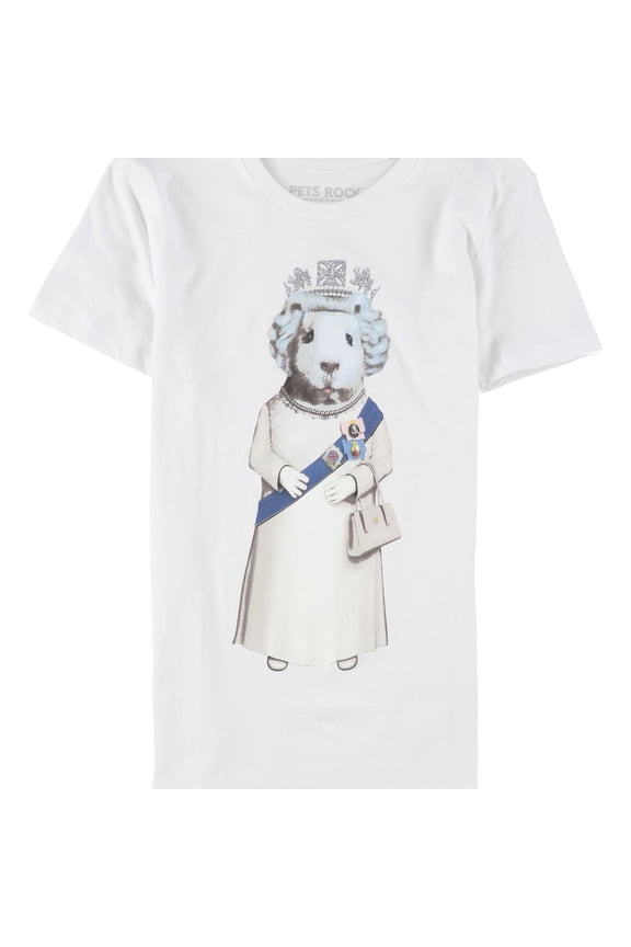 Elevenparis Mens HRH Guinea Pig Graphic T-Shirt, White, Small