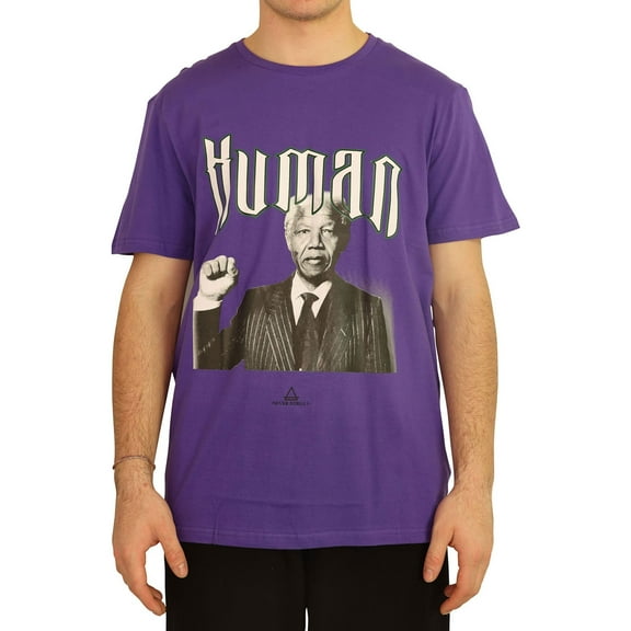 Elevenparis Mens Human Graphic T-Shirt, Purple, Large