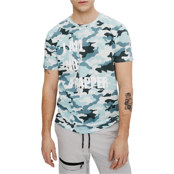 Elevenparis Mens I Am Not A Rapper Graphic T-Shirt, Blue, Large