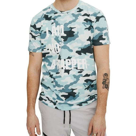 Elevenparis Mens I Am Not A Rapper Graphic T-Shirt, Blue, Medium