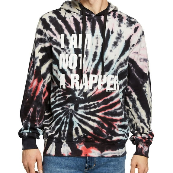 Elevenparis Mens I Am Not A Rapper Hoodie Sweatshirt, Black, Large