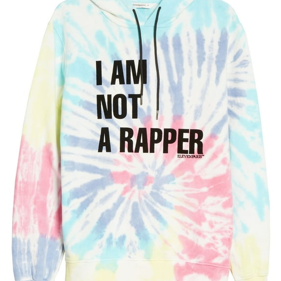 Elevenparis Mens I Am Not A Rapper Hoodie Sweatshirt, Multicoloured, Medium