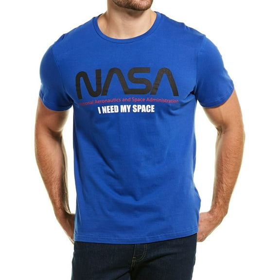 Elevenparis Mens I Need My Space Graphic T-Shirt, Blue, XX-Large