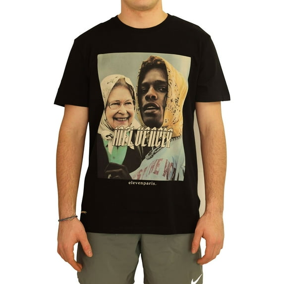 Elevenparis Mens Influencer Jisap Graphic T-Shirt, Black, Small