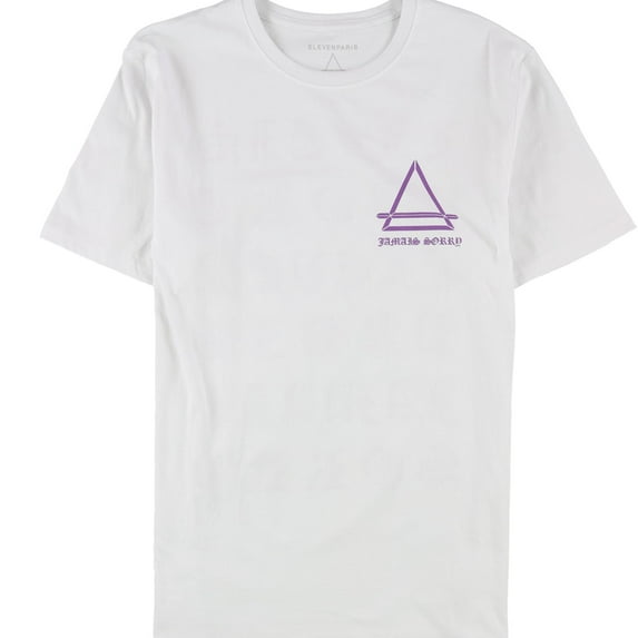 Elevenparis Mens Jamals Sorrd Graphic T-Shirt, White, X-Large