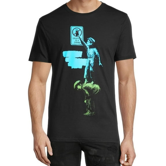 Elevenparis Mens Kids Graffiti Graphic T-Shirt, Black, Medium