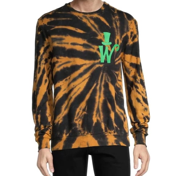 Elevenparis Mens Knit Tie Dye Pullover Sweatshirt, Black, Medium