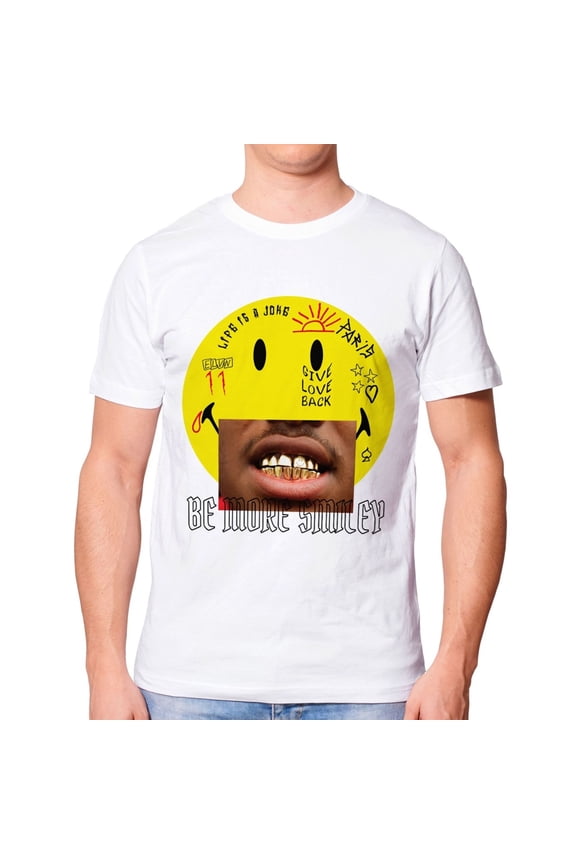 Elevenparis Mens Lambel Graphic T-Shirt, White, Large