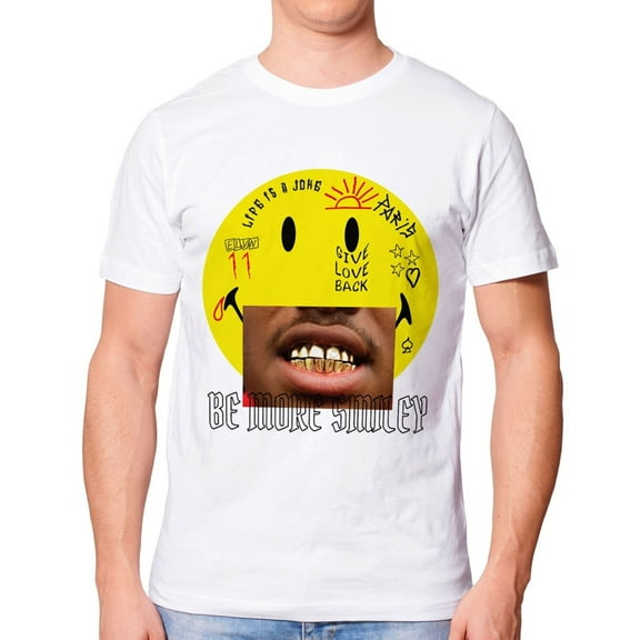 Elevenparis Mens Lambel Graphic T-Shirt, White, Medium