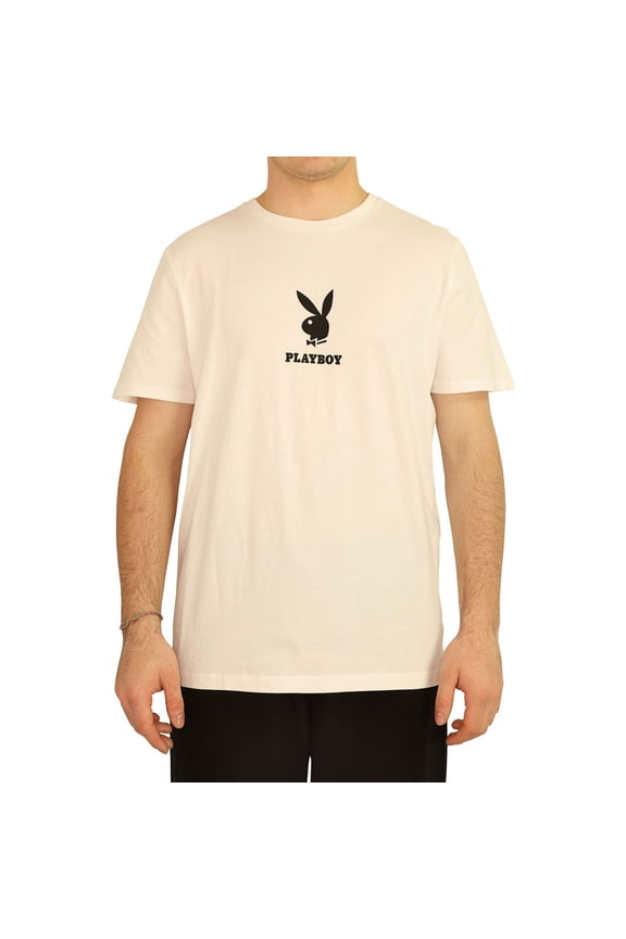 Elevenparis Mens Lapin Playboy Graphic T-Shirt, White, Small