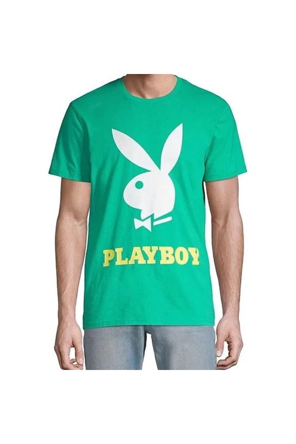 Elevenparis Mens Lummer Playboy Graphic T-Shirt, Green, Large