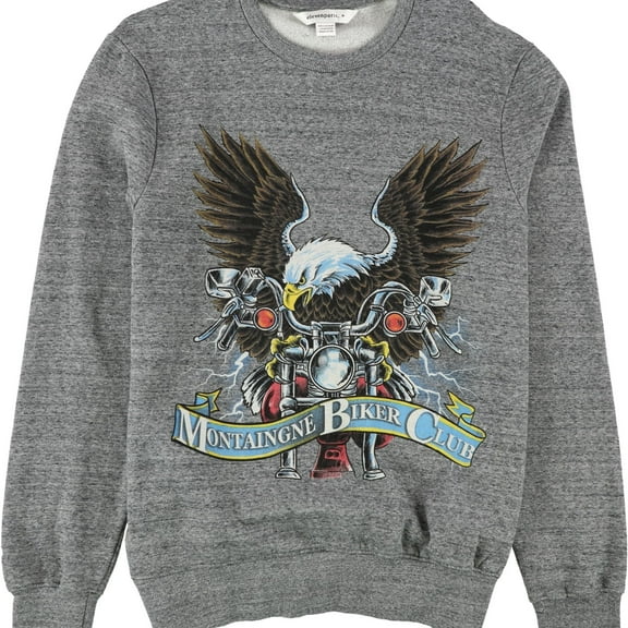 Elevenparis Mens Montaingne Biker Club Sweatshirt, Grey, Medium