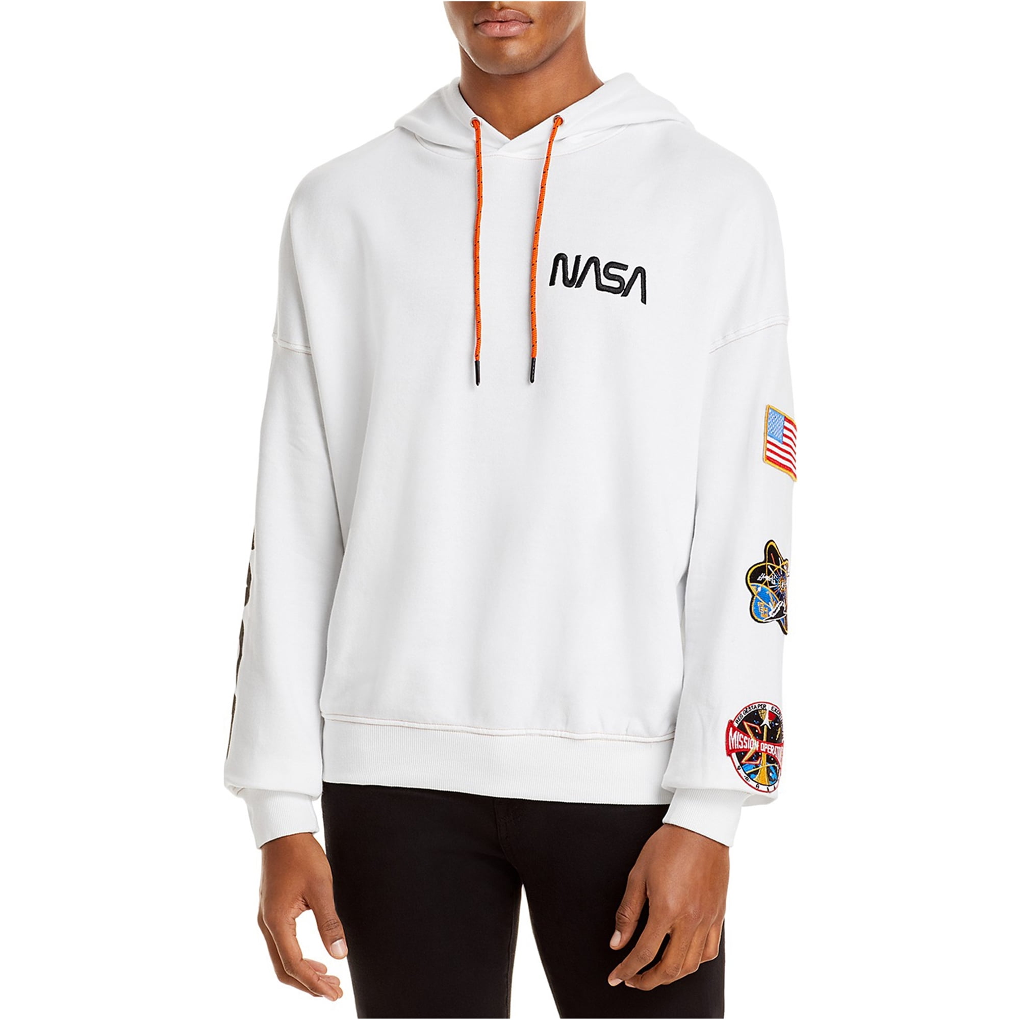 Elevenparis Mens NASA Hoodie Sweatshirt White Large Walmart