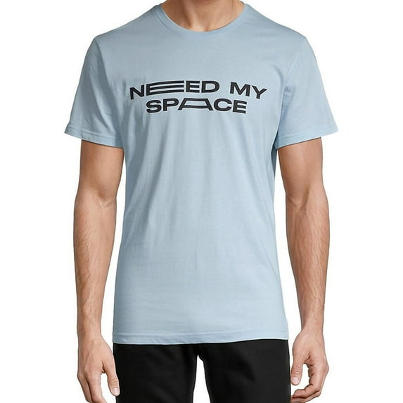 Elevenparis Mens Need My Space Graphic T-Shirt, Blue, Medium