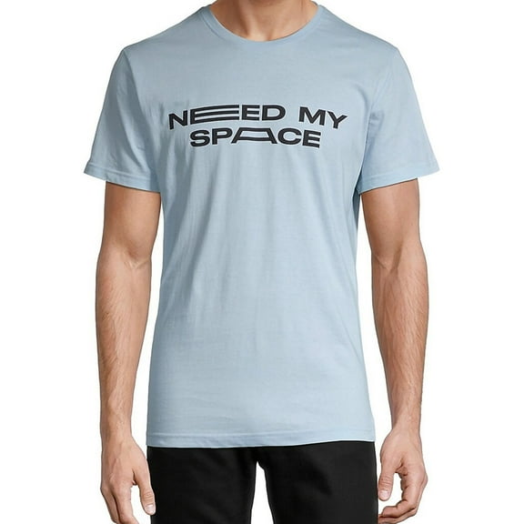 Elevenparis Mens Need My Space Graphic T-Shirt, Blue, Medium