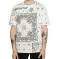 thumbnail image 1 of Elevenparis Mens Paisley Print Basic T-Shirt, Grey, Small, 1 of 1