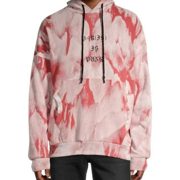 Elevenparis Mens Par(is) Is Punk Hoodie Sweatshirt, Pink, XX-Large