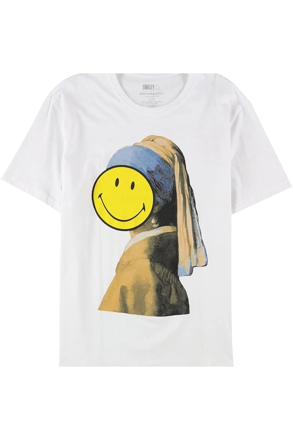 Elevenparis Mens Pearl Graphic T-Shirt, White, Small