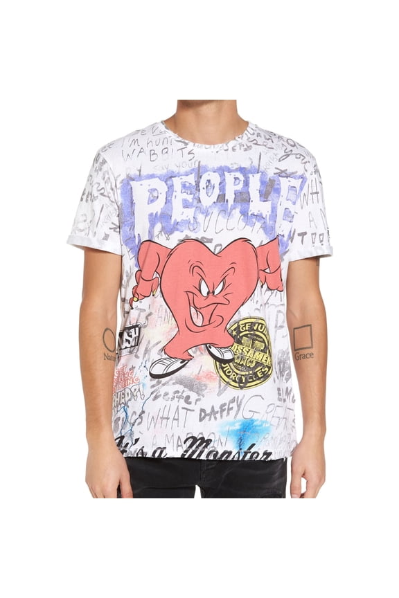 Elevenparis Mens People Graphic T-Shirt, Multicoloured, X-Large
