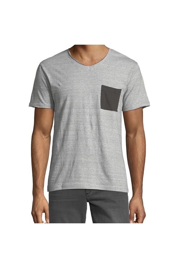 Elevenparis Mens Pocket Basic T-Shirt, Grey, Small