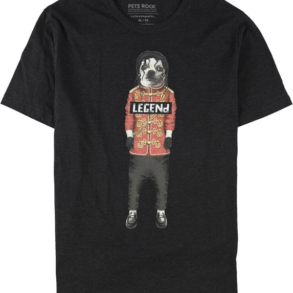 Elevenparis Mens Pop Dog Graphic T-Shirt, Black, Small