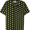 thumbnail image 1 of Elevenparis Mens Smiley Button Up Shirt, Black, Large, 1 of 2