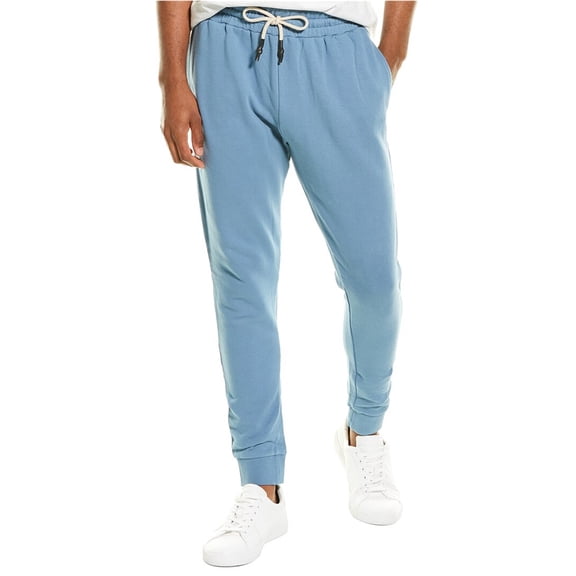Elevenparis Mens Solid Drawstring Casual Jogger Pants, Blue, Large