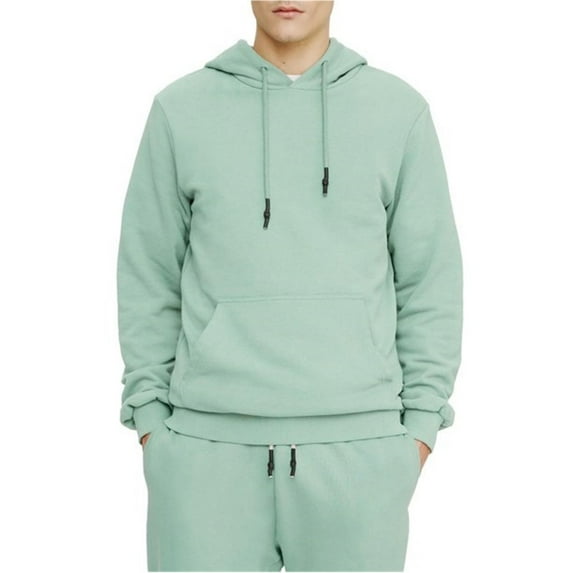 Elevenparis Mens Statement Hoodie Sweatshirt, Green, Large