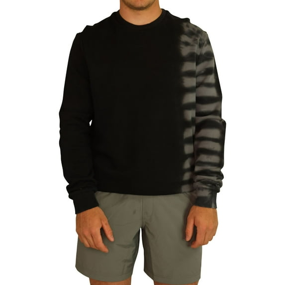 Elevenparis Mens Tie Dye Sweatshirt, Black, Medium