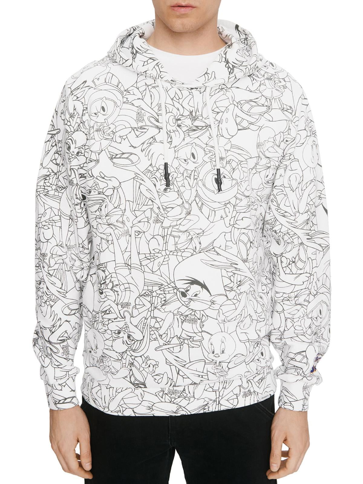 Elevenparis Mens Tune Squad Hoodie Sweatshirt White Medium