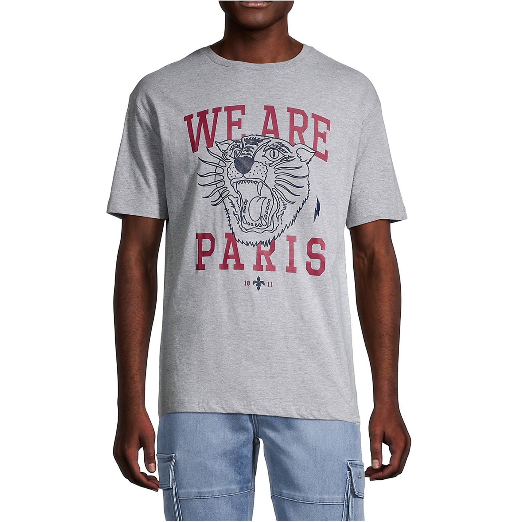 Elevenparis Mens We Are Paris Graphic T-Shirt, Grey, Small 