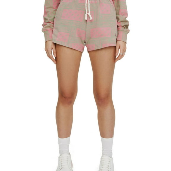 Elevenparis Womens Bandana Print Casual Mini Shorts, Pink, Large