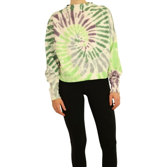 Elevenparis Womens Cropped Tie Dye Sweatshirt, Multicoloured, Medium