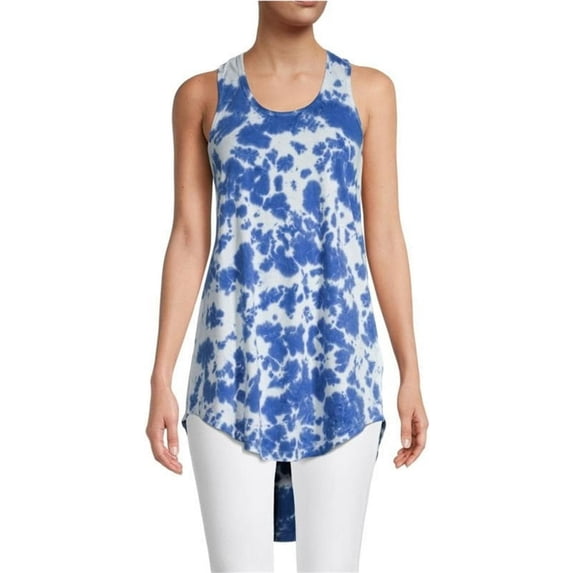 Elevenparis Womens High Low Racerback Tank Top, Blue, Small