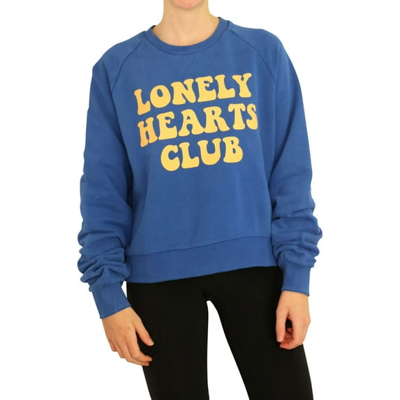 Elevenparis Womens Lonely Hearts Club Sweatshirt, Blue, Medium