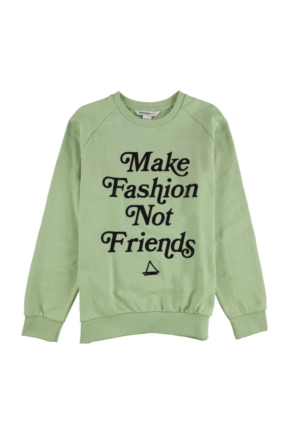Elevenparis Womens Make Fashion Sweatshirt, Green, X-Small