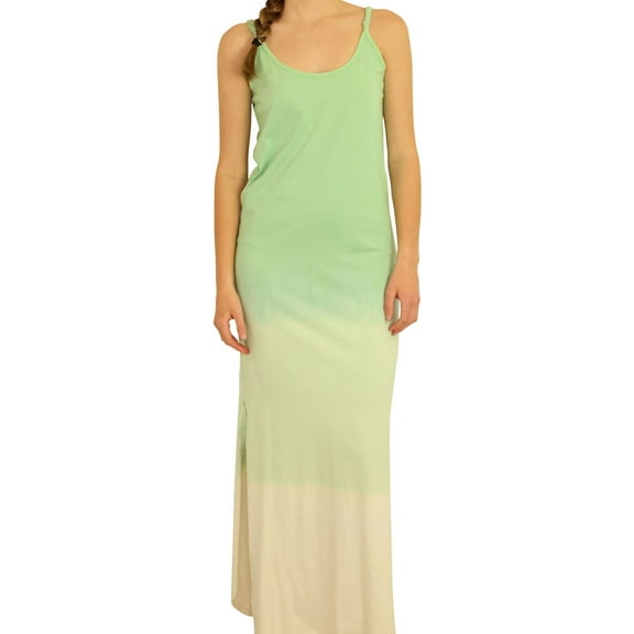 Elevenparis Womens Tie Dye Slip Dress, Green, Medium
